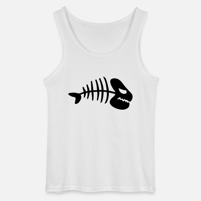 fish_dead_bone_jq1 - Gildan Männer Tank Top - Weiß