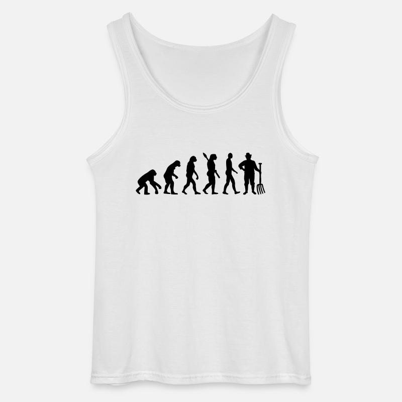 Evolution Bauer - Gildan Männer Tank Top - Weiß