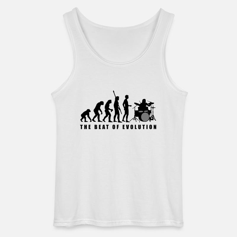 evolution_drummer_c_2c - Gildan Männer Tank Top - Weiß