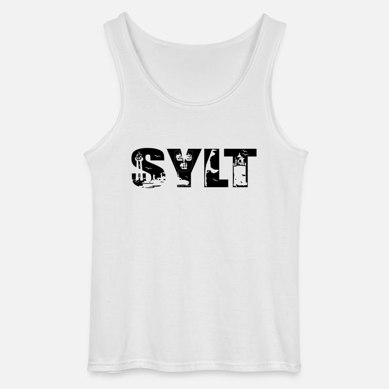 Sylt Skyline - Gildan Männer Tank Top - Weiß