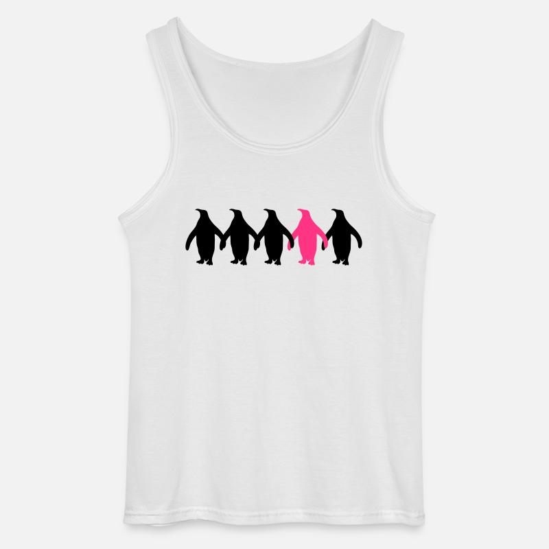 Be different penguins pattern fun - Gildan Men’s Tank Top - white