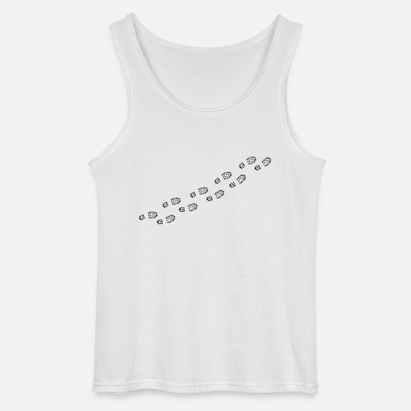 Footprints - Gildan Männer Tank Top - Weiß
