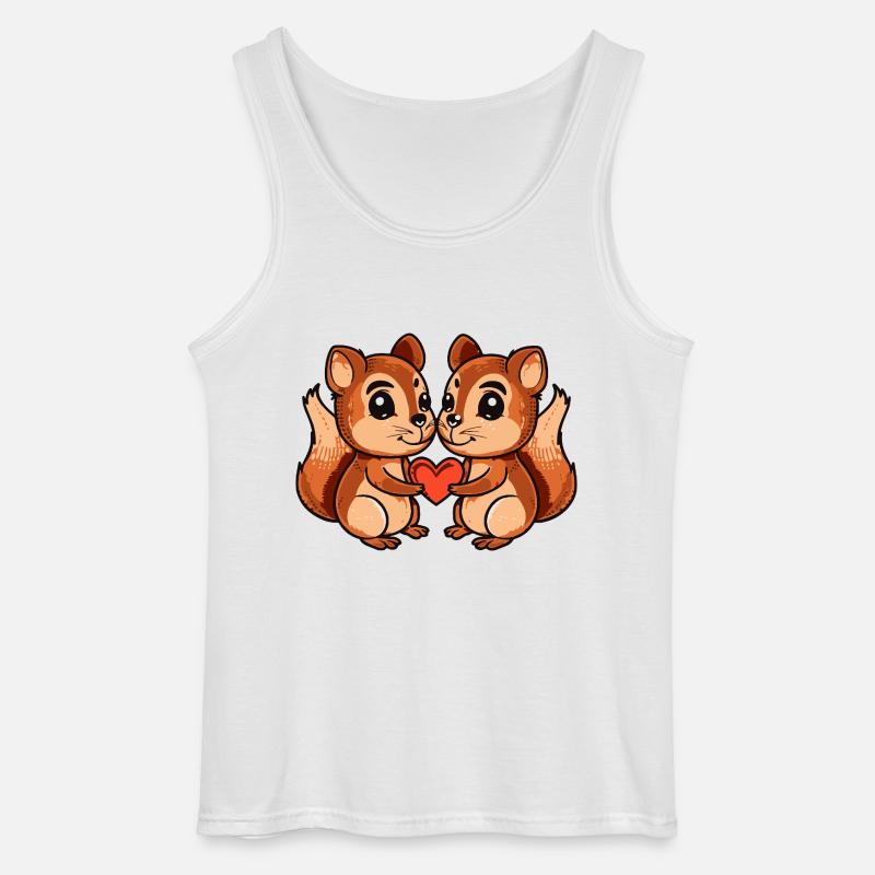 Eichhörnchen Paar Herz - Gildan Männer Tank Top - Weiß