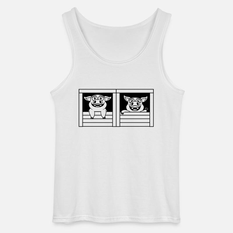 Team 2 Stall Schweine - Gildan Männer Tank Top - Weiß