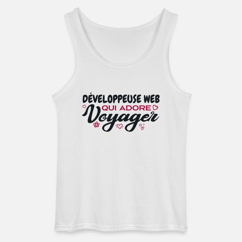 Web developer, globetrotter, travel enthusiast - Gildan Men’s Tank Top - white