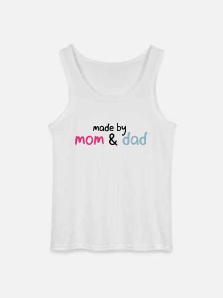 made by mom & dad - Gildan Men’s Tank Top - white