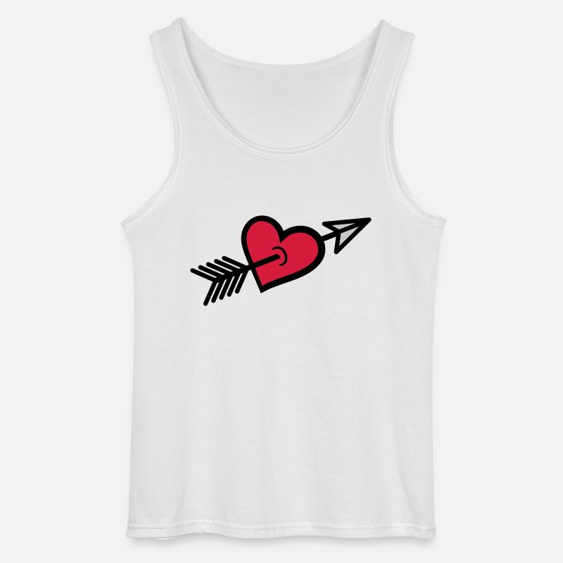 Pfeil durch Herz geschossen - Gildan Männer Tank Top - Weiß