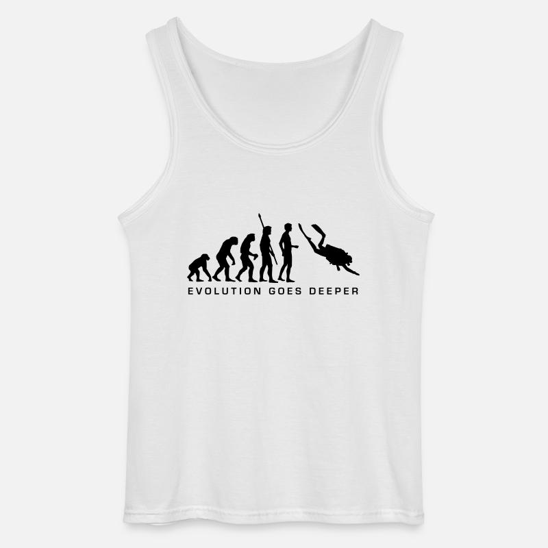 evolution_taucher_b - Gildan Männer Tank Top - Weiß
