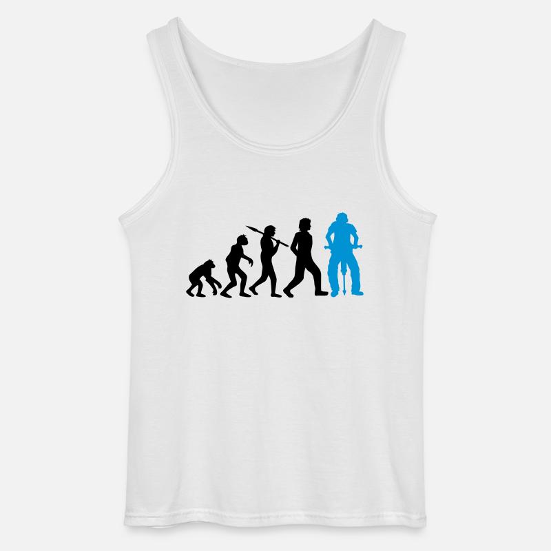 Logo Evolution Presslufthammer - Gildan Männer Tank Top - Weiß