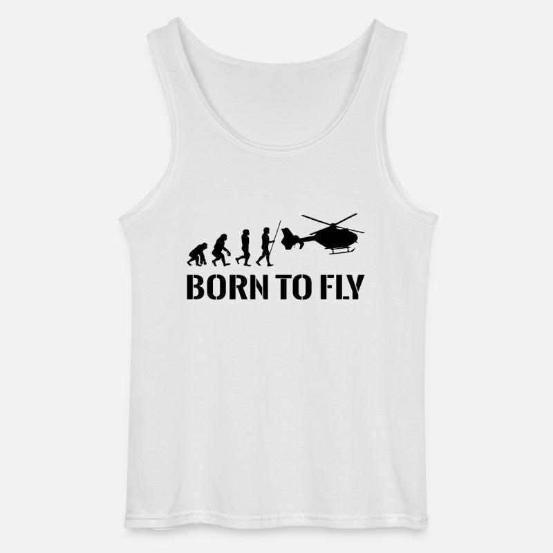 Hubschrauber Pilot Evolution Geschenkidee - Gildan Männer Tank Top - Weiß