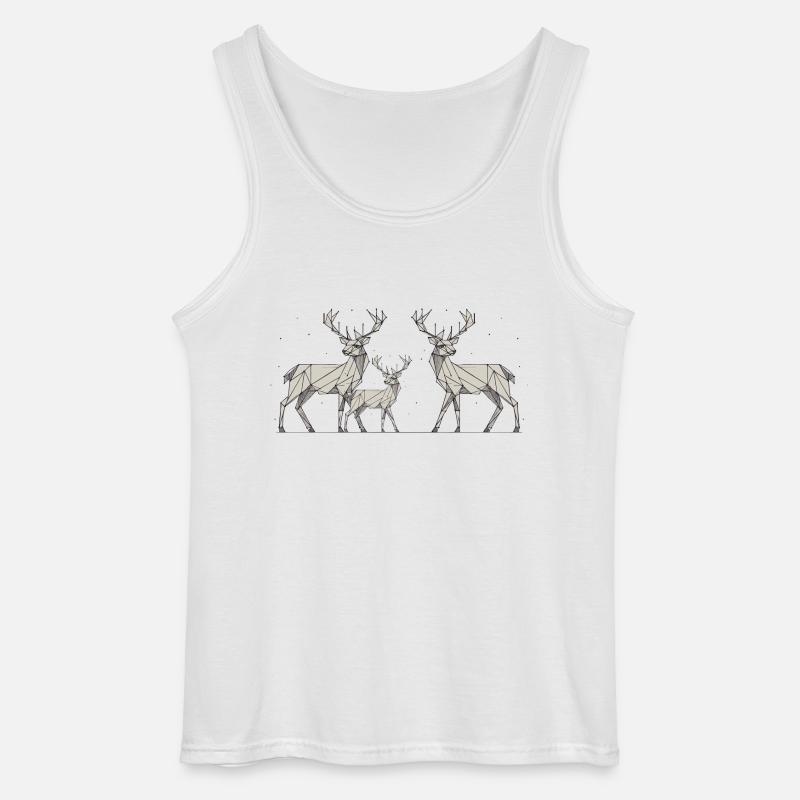 Hirsch 2D - Gildan Männer Tank Top - Weiß
