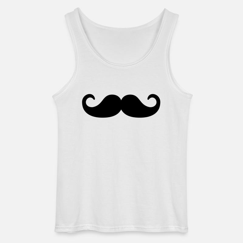 Mustache - Gildan Männer Tank Top - Weiß