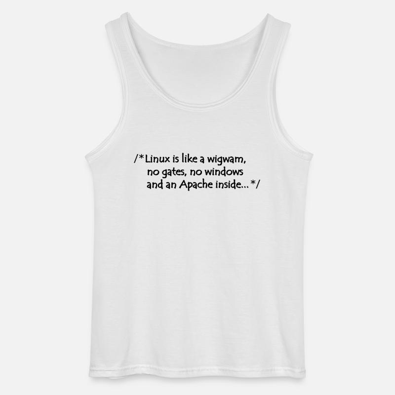 Linux is like a wigwam - Gildan Männer Tank Top - Weiß