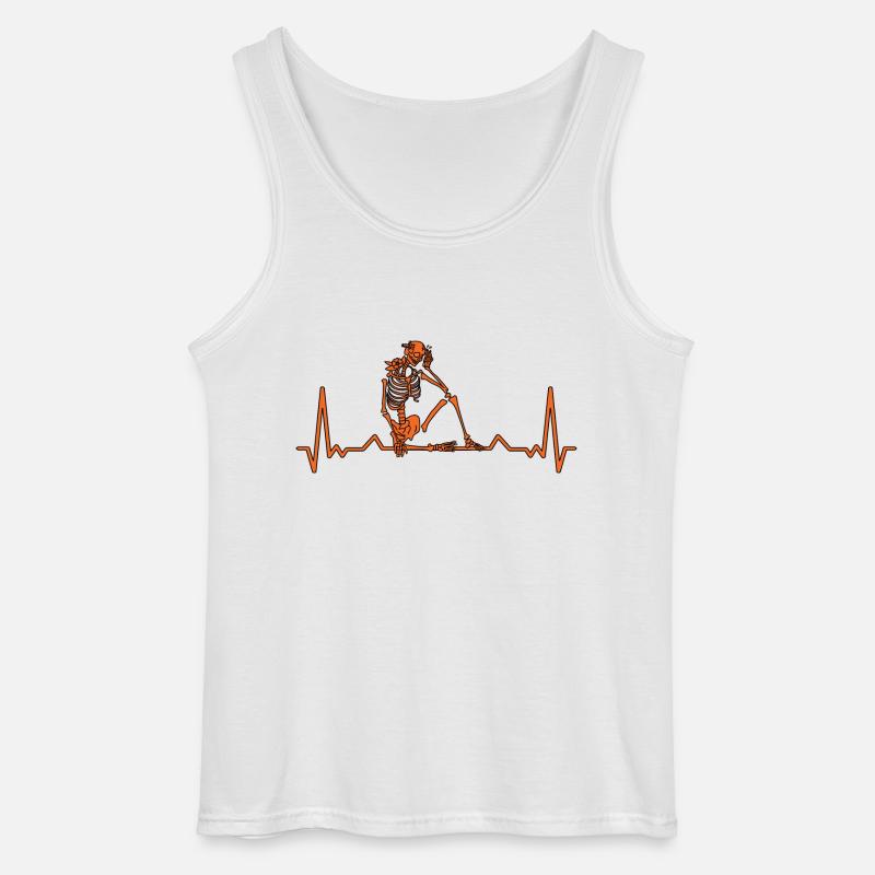 Herzfrequenz vom Skelett - Gildan Männer Tank Top - Weiß