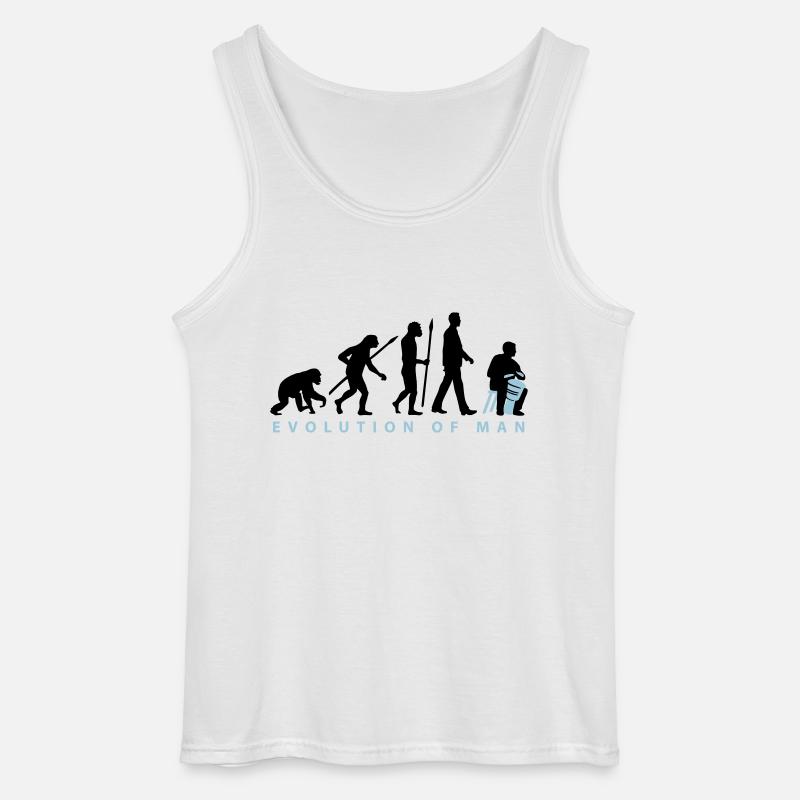 Evolution Djembe Trommler - Gildan Männer Tank Top - Weiß