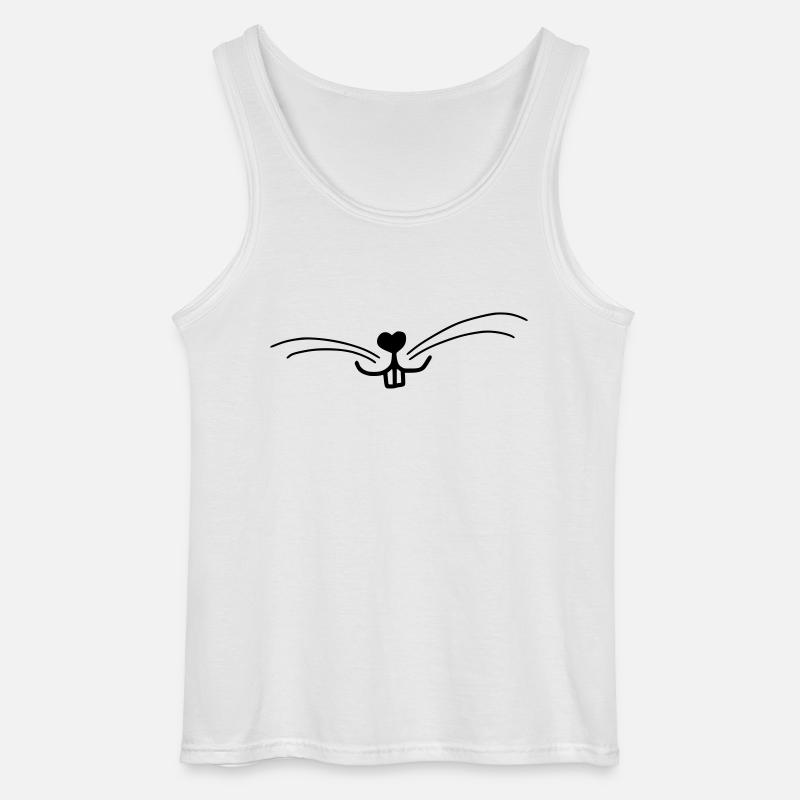 Süßes Hasen-Gesicht - Gildan Männer Tank Top - Weiß