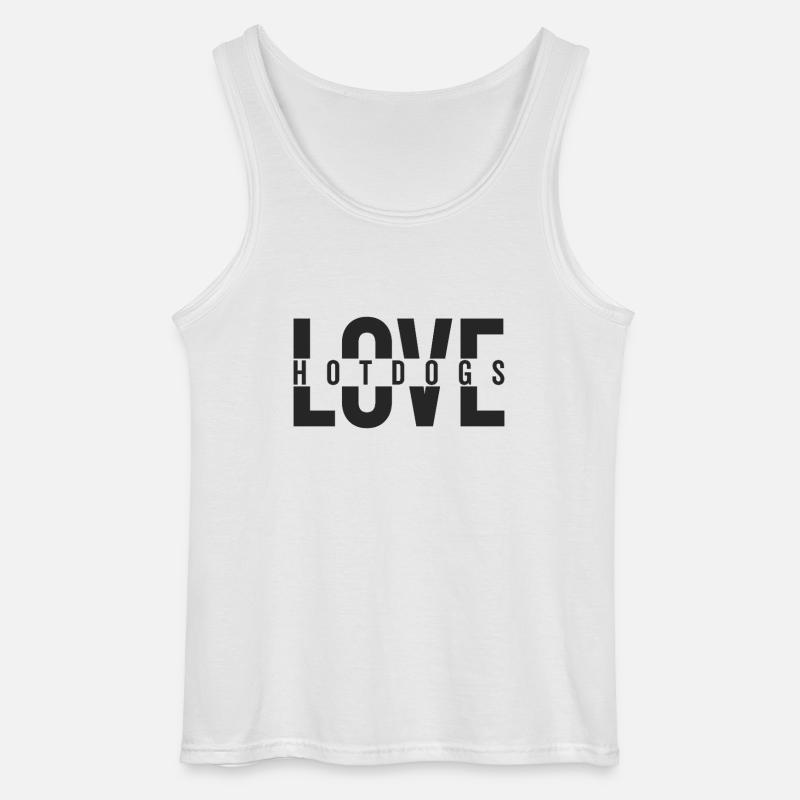 Love Hotdogs Fast Food Statement - Gildan Men’s Tank Top - white
