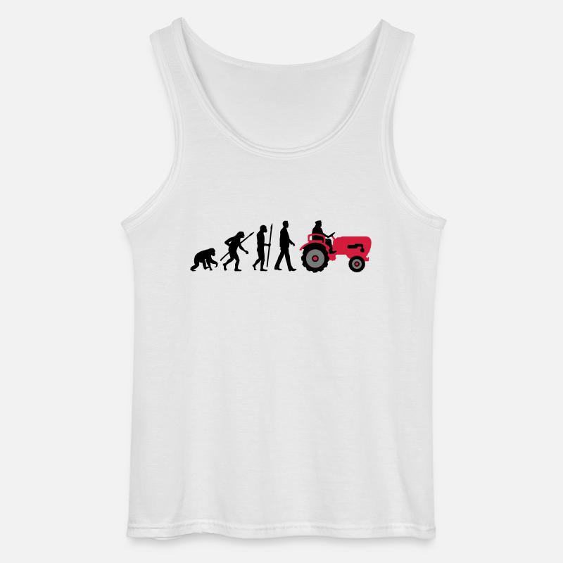 evolution_bauer_mit_traktor_032013_a_3c - Gildan Männer Tank Top - Weiß
