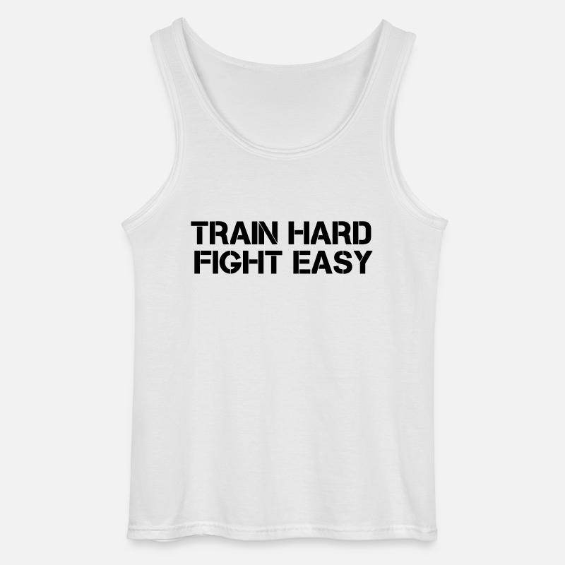 train hard - Gildan Männer Tank Top - Weiß