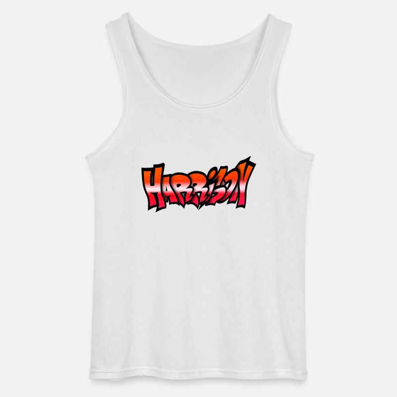 Harrison GRAFFITI NAME red - Gildan Men’s Tank Top - white