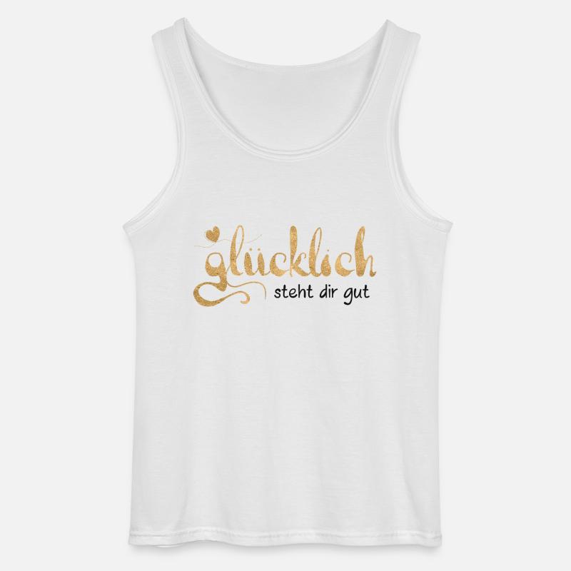 Glücklich steht dir gut - Gildan Männer Tank Top - Weiß