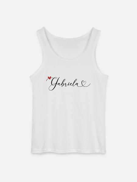 Gabriela Cognome Nome Calligrafia Cuore - Canotta da uomo Gildan - bianco