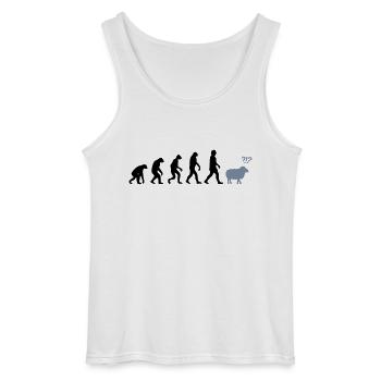 evolution mouton - Débardeur Gildan Homme - blanc - Devant - AI Model Male 185 dark (185cm)