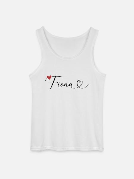 Fiona Nom Prénom Calligraphie coeur - Débardeur Gildan Homme - blanc