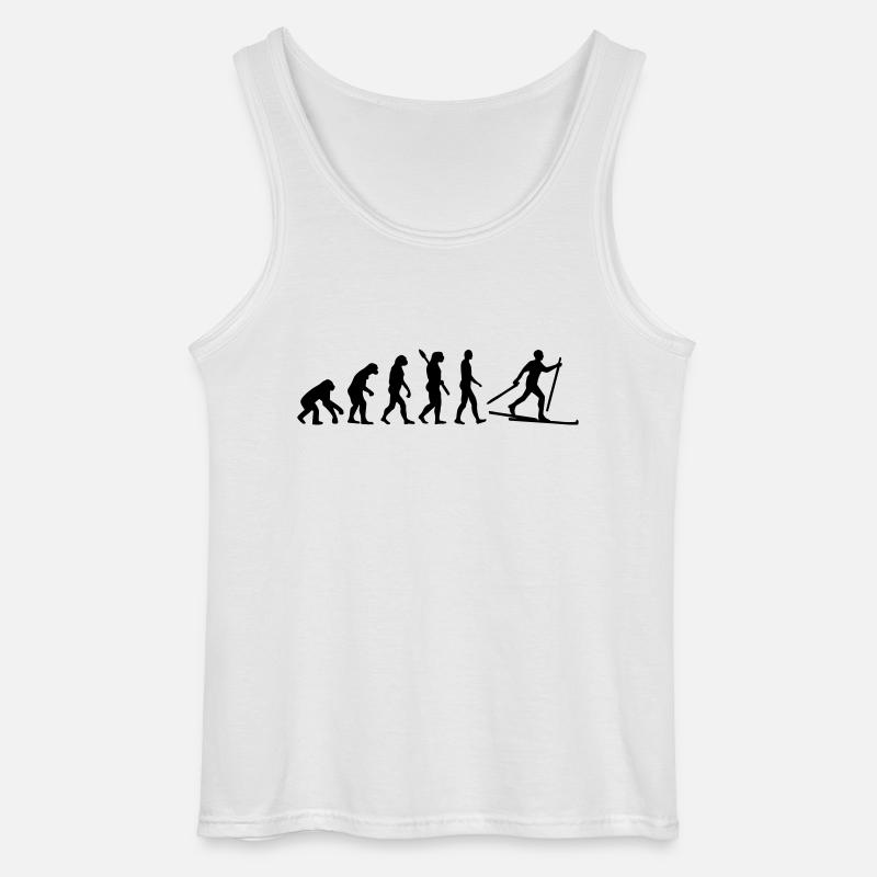 Evolution Ski Langlauf - Gildan Männer Tank Top - Weiß