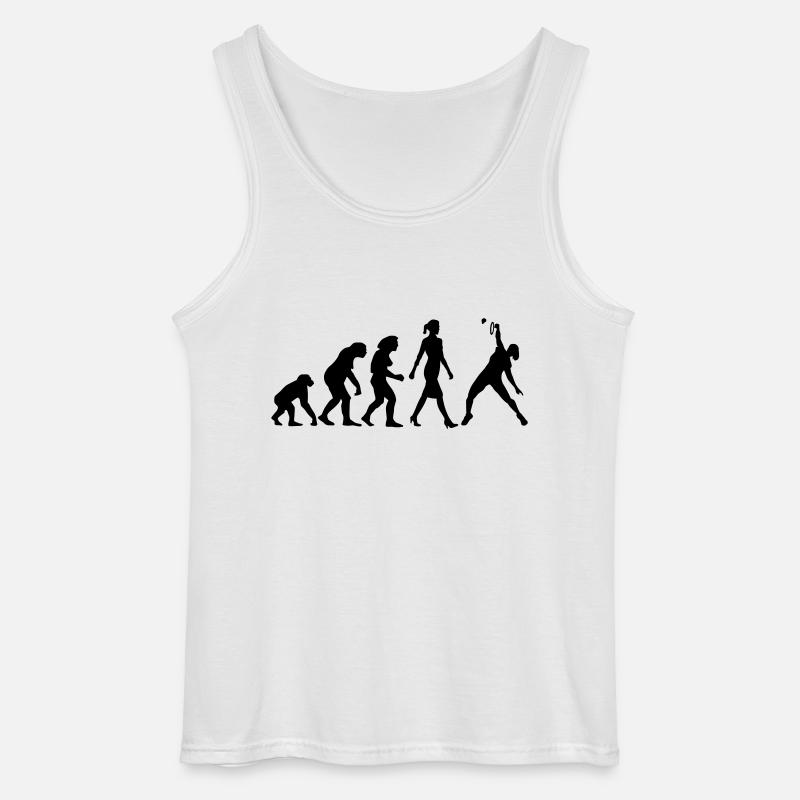 evolution_badminton_spielerin_b_1c - Gildan Männer Tank Top - Weiß