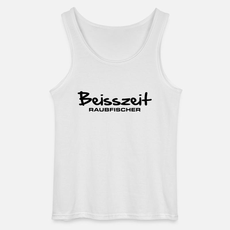 beisszeit_raubfischer - Gildan Männer Tank Top - Weiß