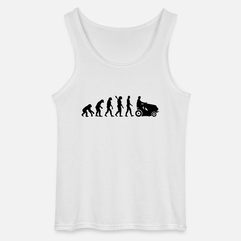 Evolution Rasenmäher - Gildan Männer Tank Top - Weiß