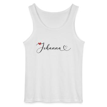 Johanna Nom Prénom Calligraphie coeur - Débardeur Gildan Homme - blanc - Devant - AI Model Male 185 dark (185cm)