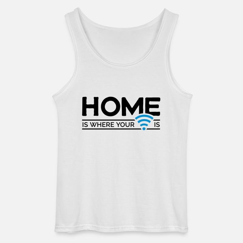 home is where … wi-fi - Gildan Männer Tank Top - Weiß
