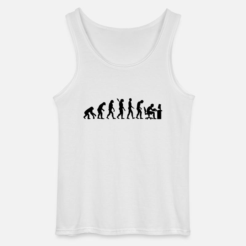 Evolution computer - Gildan Men’s Tank Top - white