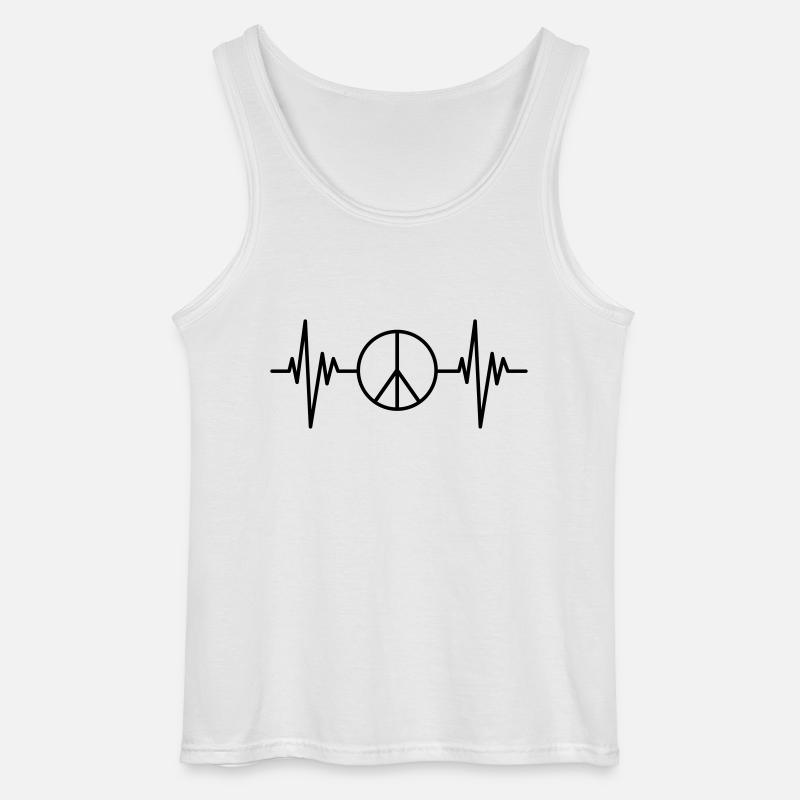 Peace Pulse - Gildan Männer Tank Top - Weiß