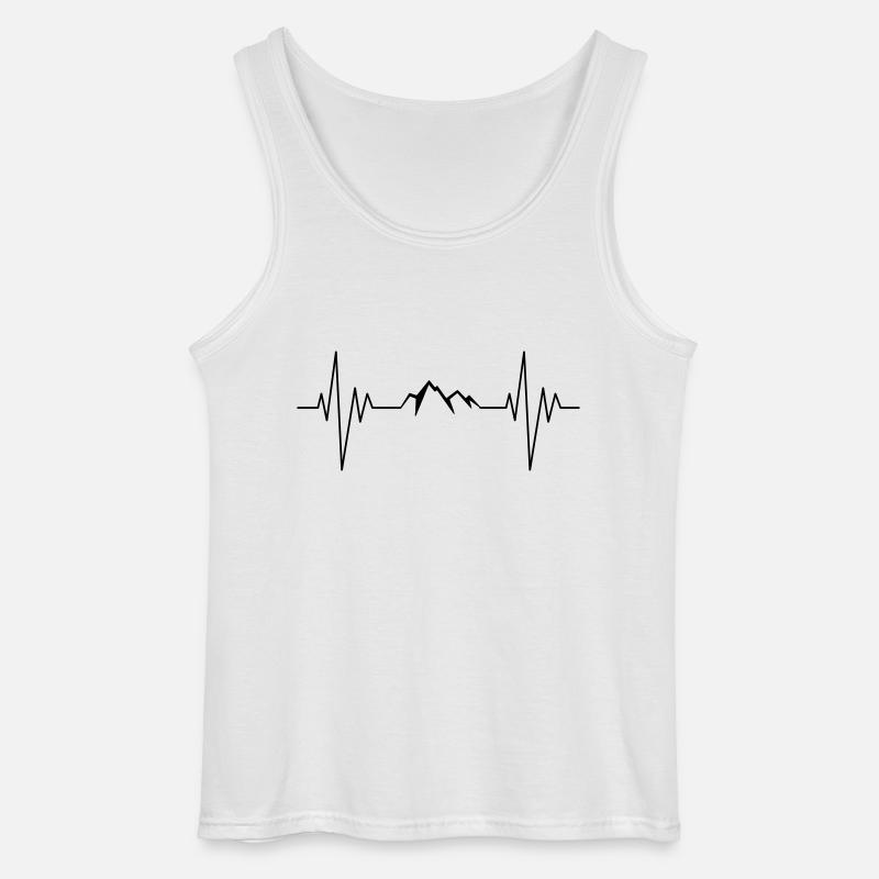 Mountains Pulse - Gildan Männer Tank Top - Weiß