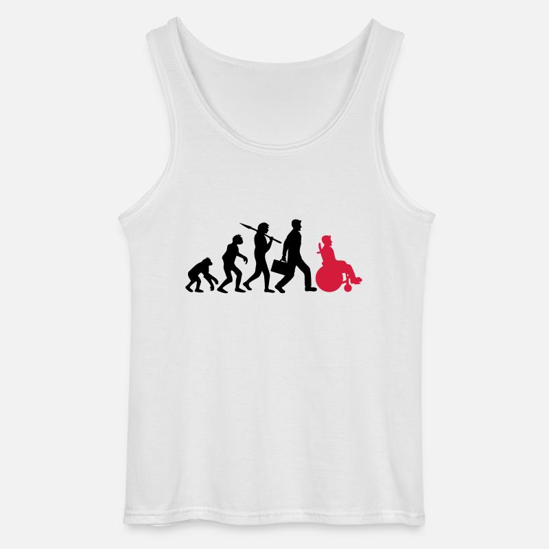 evolution wheelchair development silhouette hindrance - Gildan Men’s Tank Top - white