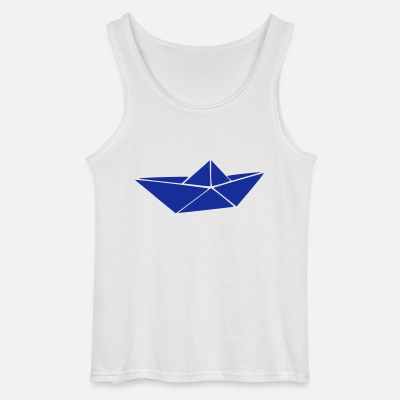 Paper Ship - Gildan Männer Tank Top - Weiß
