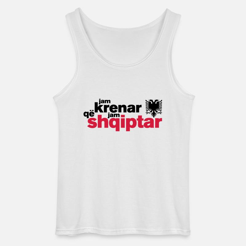 Krenar qe jam Shqiptar - Gildan tanktopp herr - vit