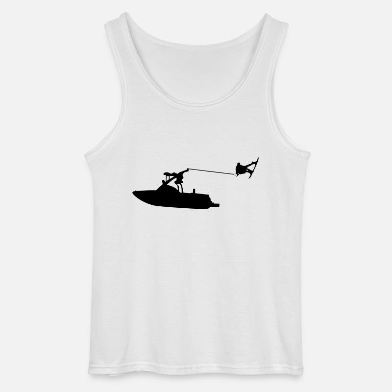 wakeboat_4 - Gildan Männer Tank Top - Weiß