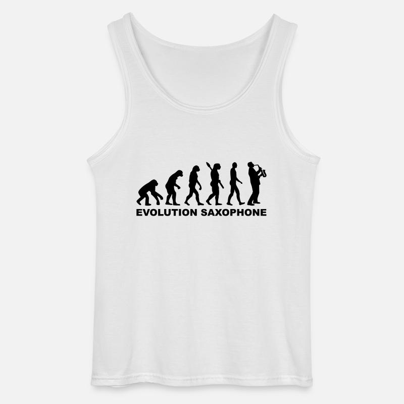 Evolution Saxophone - Gildan Men’s Tank Top - white
