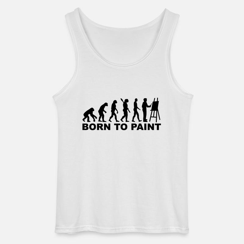 Evolution Born to paint - Gildan Men’s Tank Top - white