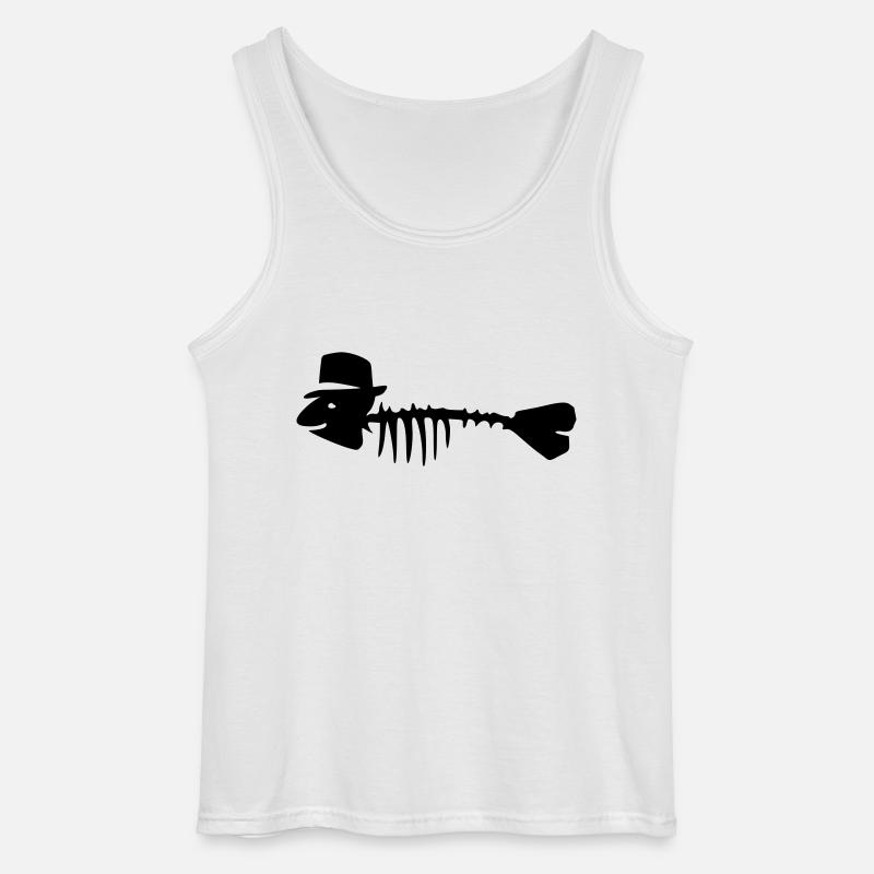 fischgraete mit hut - Gildan Männer Tank Top - Weiß