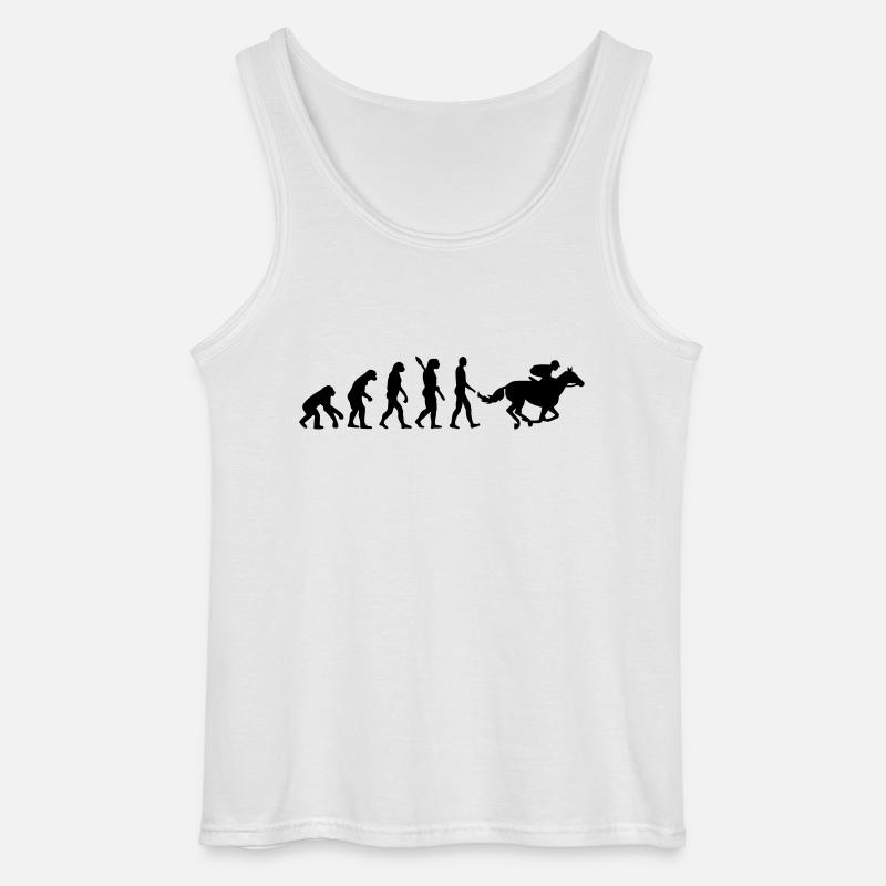 Évolution Course de chevaux - Débardeur Gildan Homme - blanc