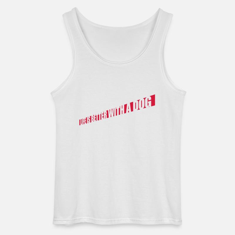 better with a dog - Gildan Männer Tank Top - Weiß