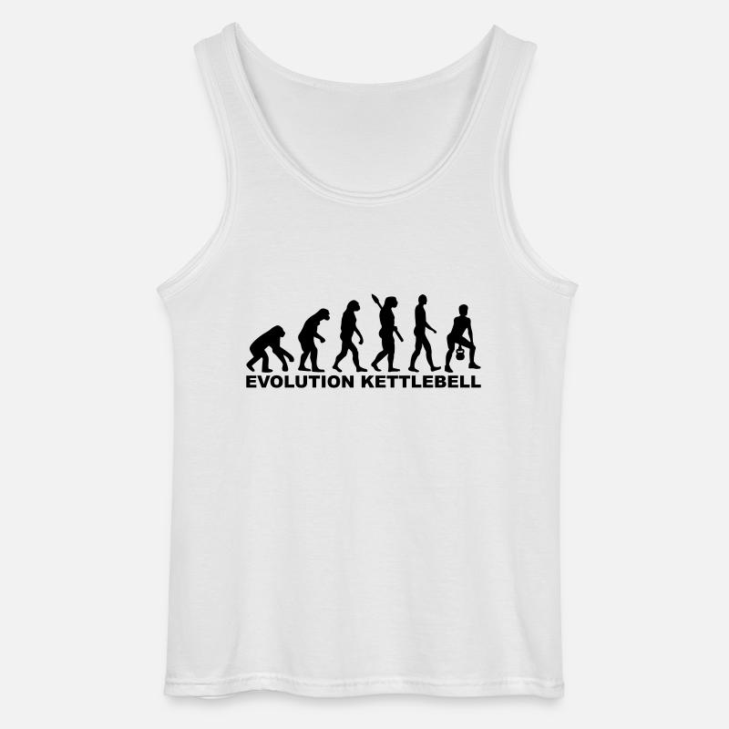 Evolution Kettlebell - Gildan Men’s Tank Top - white