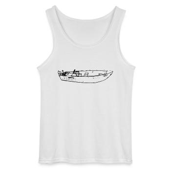 Boot - Gildan Männer Tank Top - Weiß - Vorne - AI Model Male 185 dark (185cm)