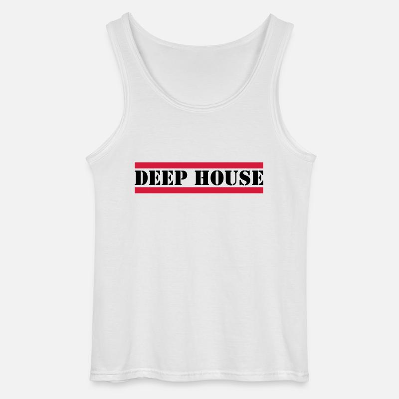 Deep House mit roten Linien - Gildan Männer Tank Top - Weiß