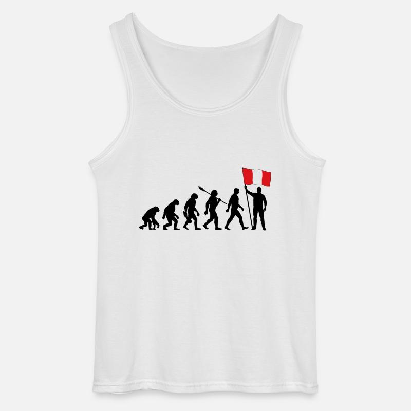 Peru - Evolution - Flagge - Nation - Gildan Männer Tank Top - Weiß